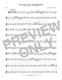page one of Seventy Six Trombones (French Horn Solo)