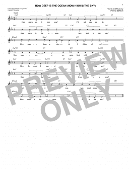 page one of How Deep Is The Ocean (How High Is The Sky) (Lead Sheet / Fake Book)