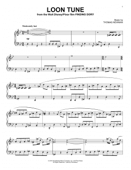page one of Loon Tune (from Finding Dory) (Piano Solo)