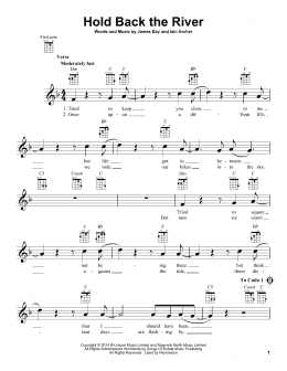 page one of Hold Back The River (Ukulele)
