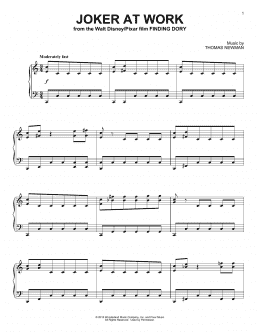 page one of Joker At Work (from Finding Dory) (Piano Solo)