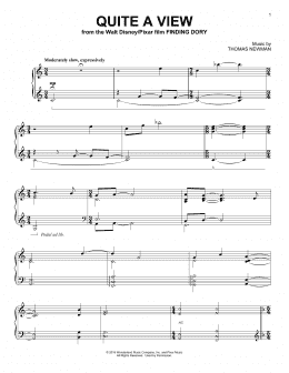 page one of Quite A View (from Finding Dory) (Piano Solo)