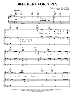 page one of Different For Girls (Piano, Vocal & Guitar Chords (Right-Hand Melody))