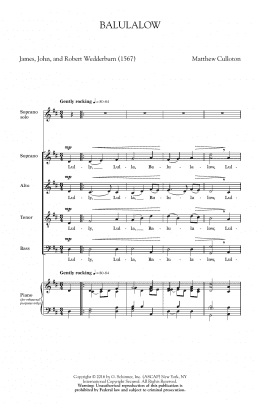 page one of Balulalow (SATB Choir)
