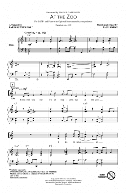 page one of At The Zoo (SATB Choir)