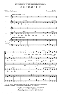 page one of Cuckoo Cuckoo (SATB Choir)