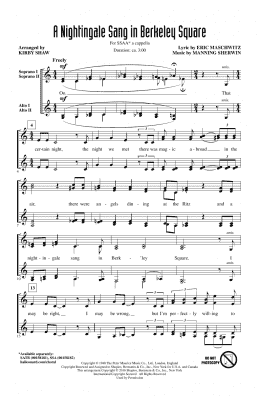 page one of A Nightingale Sang In Berkeley Square (SSAA Choir)