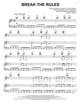 page one of Break The Rules (Piano, Vocal & Guitar Chords (Right-Hand Melody))