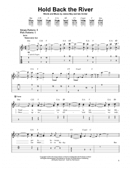 page one of Hold Back The River (Easy Guitar Tab)