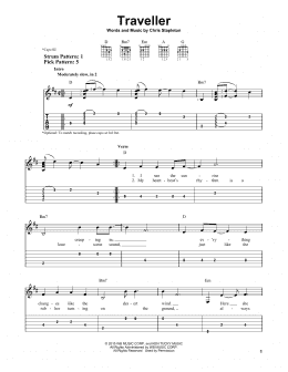 page one of Traveller (Easy Guitar Tab)