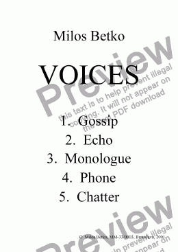 page one of Voices > 1 Gossip