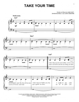 page one of Take Your Time (Easy Piano)