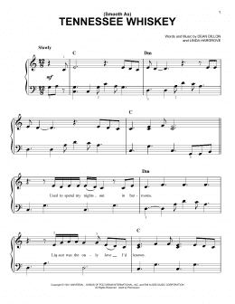 page one of (Smooth As) Tennessee Whiskey (Easy Piano)