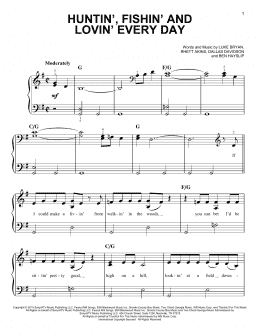 page one of Huntin', Fishin' And Lovin' Every Day (Easy Piano)