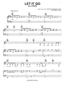 page one of Let It Go (from Frozen) (Piano, Vocal & Guitar Chords (Right-Hand Melody))
