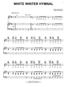 page one of White Winter Hymnal (Piano, Vocal & Guitar Chords (Right-Hand Melody))