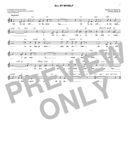 page one of All By Myself (Lead Sheet / Fake Book)