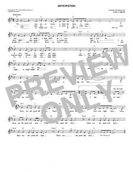 page one of Anticipation (Lead Sheet / Fake Book)