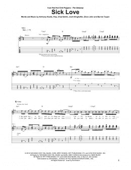 page one of Sick Love (Guitar Tab)