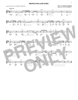 page one of Neapolitan Love Song (Lead Sheet / Fake Book)