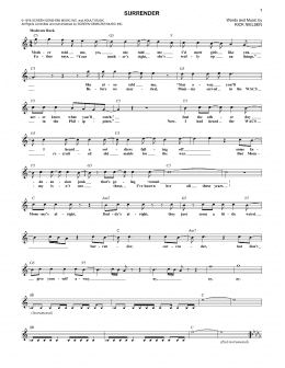 page one of Surrender (Lead Sheet / Fake Book)
