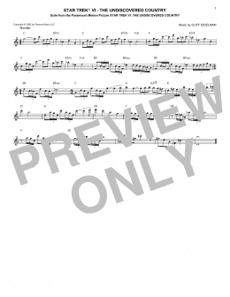 page one of Star Trek VI - The Undiscovered Country (Lead Sheet / Fake Book)