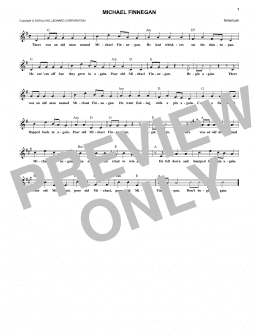 page one of Michael Finnegan (Lead Sheet / Fake Book)