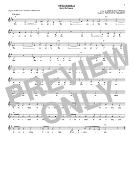 page one of Hava Nagila (Let's Be Happy) (Lead Sheet / Fake Book)