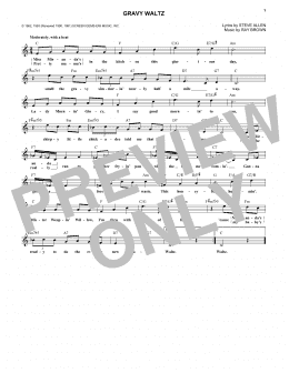 page one of Gravy Waltz (Lead Sheet / Fake Book)