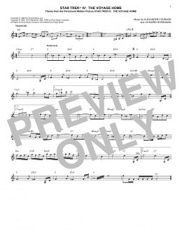 page one of Star Trek IV - The Voyage Home (Lead Sheet / Fake Book)