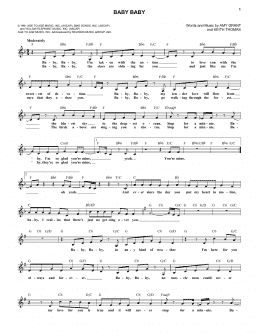page one of Baby Baby (Lead Sheet / Fake Book)