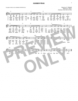 page one of Goober Peas (Lead Sheet / Fake Book)