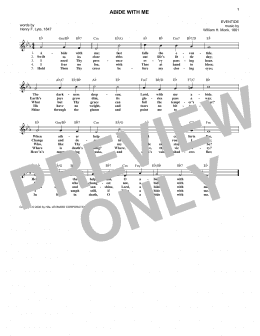 page one of Abide With Me (Lead Sheet / Fake Book)