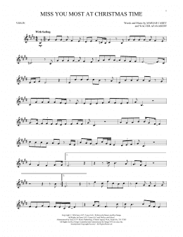 page one of Miss You Most At Christmas Time (Violin Solo)