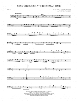 page one of Miss You Most At Christmas Time (Cello Solo)
