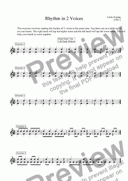 page one of Rhythm in 2 Voices
