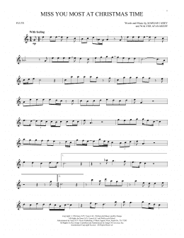 page one of Miss You Most At Christmas Time (Flute Solo)