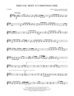 page one of Miss You Most At Christmas Time (Clarinet Solo)