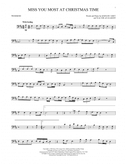 page one of Miss You Most At Christmas Time (Trombone Solo)