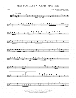 page one of Miss You Most At Christmas Time (Viola Solo)