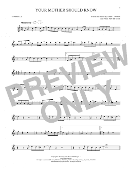 page one of Your Mother Should Know (Tenor Sax Solo)