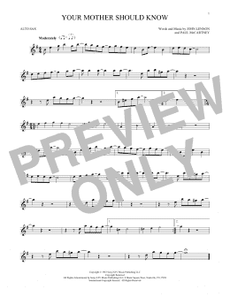 page one of Your Mother Should Know (Alto Sax Solo)