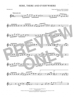 page one of Here, There And Everywhere (Tenor Sax Solo)