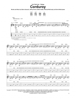 page one of Corduroy (Guitar Tab)