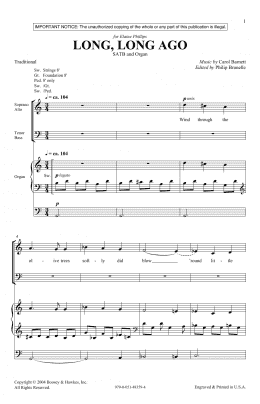page one of Long, Long Ago (SATB Choir)