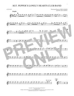 page one of Sgt. Pepper's Lonely Hearts Club Band (Alto Sax Solo)