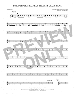 page one of Sgt. Pepper's Lonely Hearts Club Band (Tenor Sax Solo)