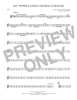 page one of Sgt. Pepper's Lonely Hearts Club Band (Oboe Solo)