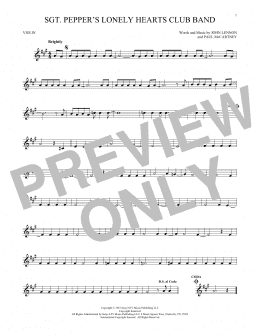 page one of Sgt. Pepper's Lonely Hearts Club Band (Violin Solo)