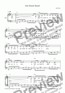 page one of Our Secret Secret [Vocal] Lead Sheet